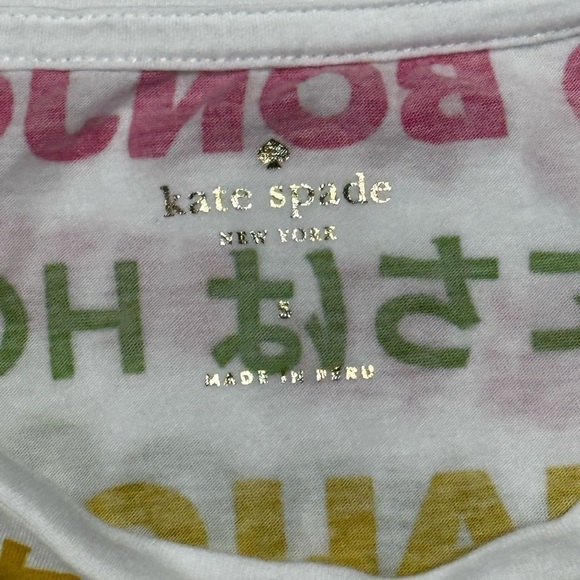 Kate Spade ♠ Broome Street "Hello" Languages Short Sleeved  Size Small - Picture 4 of 4